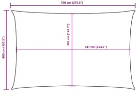 Para-sol estilo vela tecido oxford retangular 4x7 m antracite