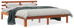 vidaXL Cama sem colchão 180x200 cm pinho maciço castanho-mel