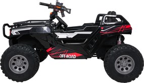 Buggy elétrico para Crianças 3 a 9 anos 24V, 2 lugares Rodas de espuma EVA, PROSPECTOR 4x4 STRONG Preto