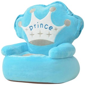Cadeira em pelúcia infantil, príncipe, azul