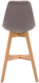 Banco de bar Cannes em tecido e com estrutura de Cor Natural 48 x 112 x 56 cm Castanho acinzentado