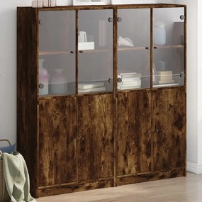 vidaXL Estante c/ portas 136x37x142 cm deriv. madeira carvalho fumado