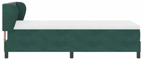 Cama Box Spring com Colchão Verde Escuro 90x200 cm em Veludo