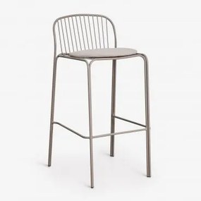 Taburete Alto De Jardim Em Aço Anerina Moka Brown & ↑75 Cm & Bege Avelã - Sklum