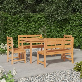 vidaXL 5 pcs conjunto de jantar p/ jardim madeira de teca maciça