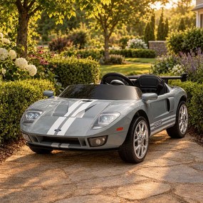 Carro elétrico para Crianças 24V 4x4 Ford GT Rodas Espuma EVA, assento couro ecológico Cinzento