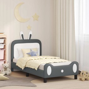 vidaXL Estrutura de Cama Infantil com Cabeceira Cinzento-claro PU