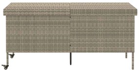Caixa de arrumação com rodas 160x55x75 cm vime PE cinza-claro