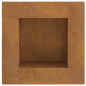 Fogueira Quadrada vidaXL 80x80x40 cm em Aço Envelhecido
