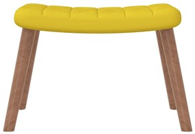 Cadeira de descanso com banco veludo amarelo mostarda