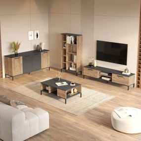 Conjunto de Mobiliário de Sala de Estar RL6 – Pinho Atlântico Antracit