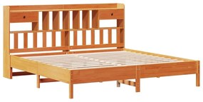 Cama com estante sem colchão 200x200 cm pinho maciço