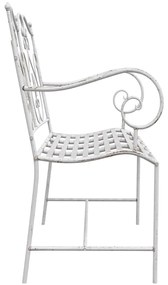 Banco Branco Metal 104 x 54 x 93 cm Durável Banco Exterior