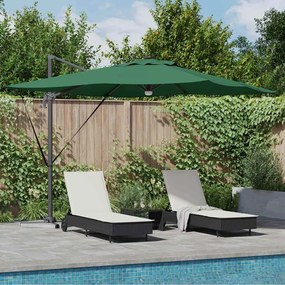 vidaXL Parasol Cantilever Roma com LEDs Verde 286x285x270 cm - Alumínio