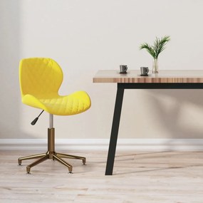 335047 vidaXL Swivel Dining Chair Mustard Yellow Velvet