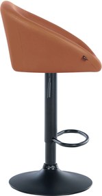 Banco de bar Davie em couro sintético castanho