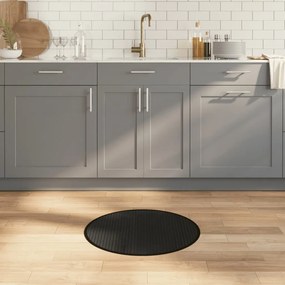 vidaXL Tapete redondo 60 cm bambu preto