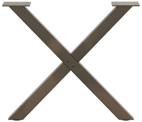 Pés para mesa de centro em formato de X, 2 peças, aço natural, 50x(42-