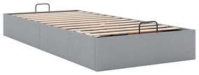Estrutura de cama otomana sem colchão 90x190 cm cinzento claro