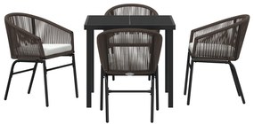 Conjunto de Jantar de Jardim 5 Peças Marrom Rattan PE
