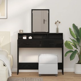 Mesa de Maquiagem vidaXL com Gavetas em Madeira de Carvalho Preto 100x