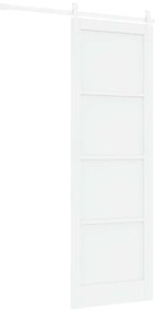 Porta de Correr com Conjunto de Hardware Branca 78x232 cm Madeira Maci