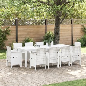 vidaXL Conjunto de Jantar para Jardim 11 Peças Branco Polirattan