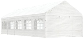 Gazebo com telhado 11,15x4,08x3,22 m polietileno branco