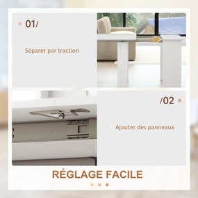 Mesa de jantar dobrável, mesa dobrável de cozinha extensível para até 6 pessoas, para espaços pequenos, sala de jantar, branca