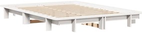 Cama sem colchão 140x190 cm madeira de pinho maciça branco