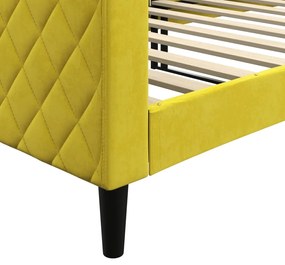 Sofá-cama 90x200 cm veludo amarelo