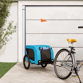 vidaXL Reboque de bicicleta p/ animais tecido oxford/ferro azul/preto