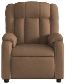 Poltrona de massagens reclinável elétrica tecido castanho