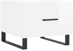 Mesas de centro 2 pcs 50x50x40 cm branco brilhante