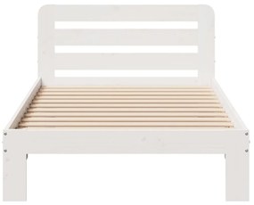 Cama sem colchão 75x190 cm madeira de pinho maciça branco