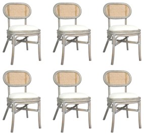 vidaXL Cadeiras de jantar 6 pcs linho cinzento