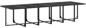 13 pcs conjunto de jantar para jardim textilene preto