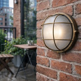Candeeiro de parede exterior industrial dourado antigo IP44 - Hanneke