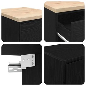 Armários de garagem 2 pcs derivados de madeira preto