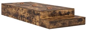 Cama com Estrutura de Armazenamento Carvalho Fumado 90x200 cm