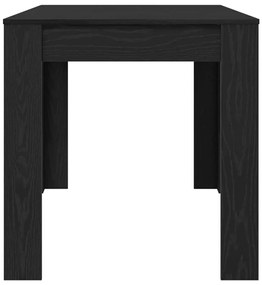 Mesa de Jantar vidaXL Preta de Carvalho 140x74,5x76 cm em Madeira Reco
