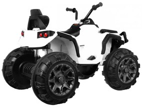 Moto 4 elétrica para crianças 12V 2x45W ATV com Rodas Espuma EVA, Assento couro ecológico, som Crianças Até 30Kg Branca