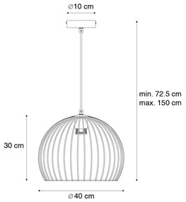 Candeeiro suspenso moderno preto 40 cm - Koopa Moderno