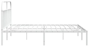 Estrutura de cama com cabeceira 200x200 cm metal branco