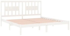 Estrutura de cama super king 180x200 cm madeira maciça branco