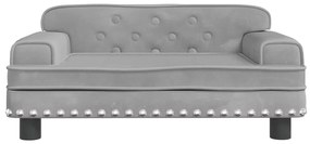 Sofá infantil 70x45x30 cm veludo cinzento-claro