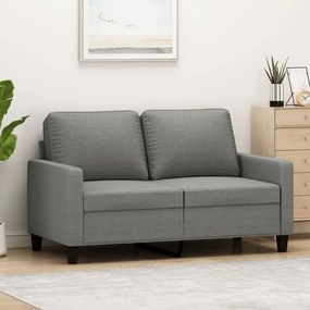 vidaXL Sofá de 2 lugares em tecido 120 cm cinzento-escuro