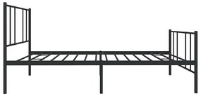 Estrutura de cama com cabeceira e pés 100x190 cm metal preto