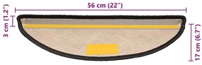 Tapetes escada adesivos aspeto sisal 15 pcs 56x17x3cm antracite
