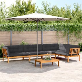 vidaXL 5 pcs móveis de paletes p/ jardim com almofadões acácia maciça